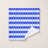 Modern blauw witte gestippelde strepen op lichtbla bad handdoek (Wasdoekje)