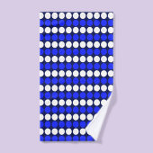 Modern blauw witte gestippelde strepen op marinebl bad handdoek (Handdoek)