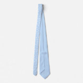Modern Blauw Witte Stippen Bruidegom Cadeau Stropdas (Achterkant)