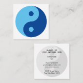 Modern blauw YinYang taichi wellness mentale gezon Vierkante Visitekaartje (Voorkant / Achterkant)