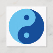 Modern blauw YinYang taichi wellness mentale gezon Vierkante Visitekaartje (Voorkant)