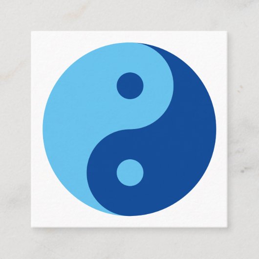 Modern blauw YinYang taichi wellness mentale gezon Vierkante Visitekaartje (Voorkant)
