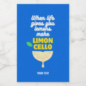 Modern Blauw Zelfgemaakte Citroenen Party Limoncel Wijn Etiket (Enkel label)