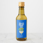 Modern Blauw Zelfgemaakte Citroenen Party Limoncel Wijn Etiket (Voorkant)