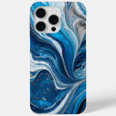 Modern Blauw Zilver Elegant Marmer Case-Mate iPhone Case (Achterkant)