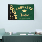 Modern Blauw Zwart Afstuderen Klasse van 2025 Part Spandoek (Beurs)