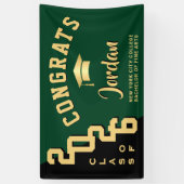 Modern Blauw Zwart Afstuderen Klasse van 2025 Part Spandoek (Verticaal)