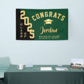 Modern Blauw Zwart Afstuderen Klasse van 2025 Part Spandoek (Beurs)