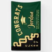 Modern Blauw Zwart Afstuderen Klasse van 2025 Part Spandoek (Verticaal)