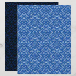 Modern blauw zwart Japans golflengboek