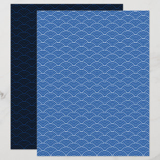 Modern blauw zwart Japans golflengboek