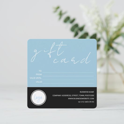 MODERN BLAUW ZWART ZAKELIJK LOGO KLANTENCADEAU KAA (Staand voorkant)