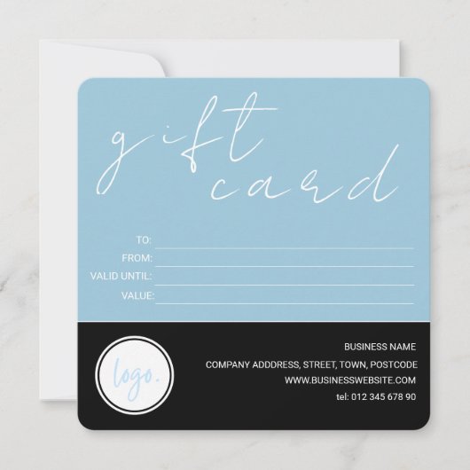 MODERN BLAUW ZWART ZAKELIJK LOGO KLANTENCADEAU KAA (Voorkant)