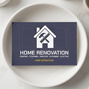 Modern Blauwdruk Home Renovatie & Professioneel Bo Visitekaartje