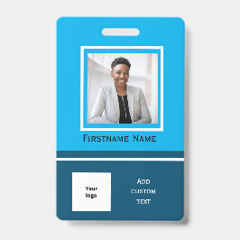 Modern blauwe foto personeelsbadge ID personeelska Badge