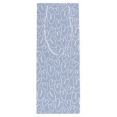 Modern Blauwe Hart Wijn Cadeautas (Achterkant)