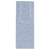 Modern Blauwe Hart Wijn Cadeautas (Voorkant)