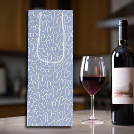 Modern Blauwe Hart Wijn Cadeautas