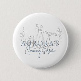 Modern Blauwe Huishoudelijke Schoonmaak- en Dienst Ronde Button 5,7 Cm