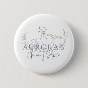 Modern Blauwe Huishoudelijke Schoonmaak- en Dienst Ronde Button 5,7 Cm