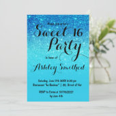 Modern Blauwe oceaan blauwgroen glitter ombre Swee Kaart (Staand voorkant)