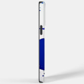 Modern Blauwe & Oranje Verfspatten Monogram Case-Mate iPhone Case (Achterkant / Rechts)