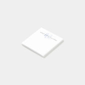 Modern Blauwe Script Monogram Post-it® Notes (Schuin)