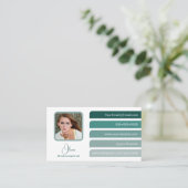 Modern Blauwgroen 5 kleur Tabs Sociaal Visitekaartje (Staand voorkant)