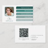 Modern Blauwgroen 5 kleur Tabs Sociaal Visitekaartje (Voorkant / Achterkant)