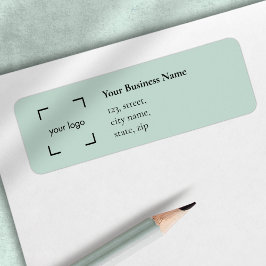 Modern Blauwgroen bedrijfs-retouradreslabel Etiket