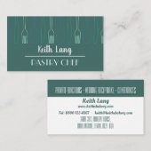 Modern Blauwgroen bestekdesign professionele chef- Visitekaartje (Voorkant / Achterkant)