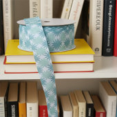 Modern Blauwgroen blauw Abstract bloemmotief Grosgrain Lint