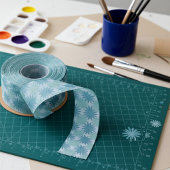 Modern Blauwgroen blauw Abstract bloemmotief Grosgrain Lint