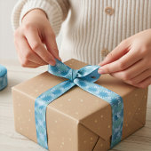 Modern Blauwgroen blauw Abstract bloemmotief Grosgrain Lint