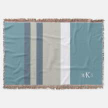 Modern Blauwgroen blauw en Tan Striped Personalize