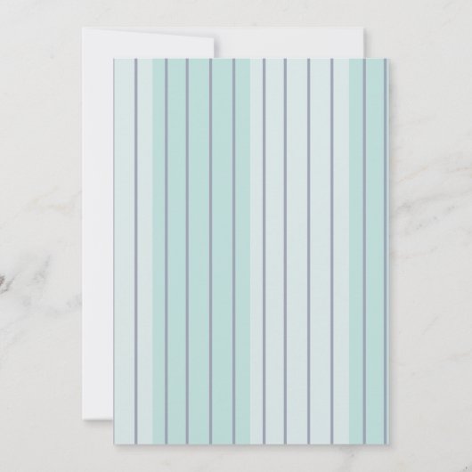 Modern Blauwgroen Blauw Grijs Strepen Strand Bruil Kaart (Achterkant)