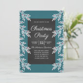 Modern Blauwgroen Blauw Kerstfeest Chalkboard Kaart (Staand voorkant)