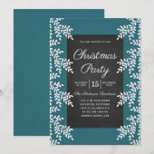 Modern Blauwgroen Blauw Kerstfeest Chalkboard Kaart (Voorkant / Achterkant)