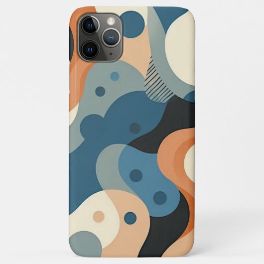 Modern Blauwgroen Blauw Sinaasappel Grijs Zwart Ku Case-Mate iPhone Case (Achterkant)