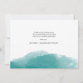 Modern Blauwgroen blauw Waterverf script bedankt k (Achterkant)