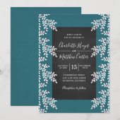 Modern Blauwgroen Blauw Winter Bruiloft krijtbord Kaart (Voorkant / Achterkant)