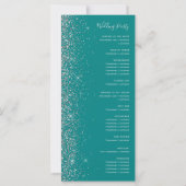 Modern Blauwgroen Blauw Zilver Glitter Edge Bruilo (Achterkant)