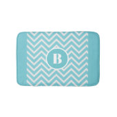 Modern Blauwgroen Chevron Monogram Baby Nursery Ba Badmat (Voorkant)