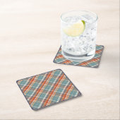 Modern Blauwgroen donkerblauw Oranje wit speldenkp Kartonnen Onderzetters (Insitu)