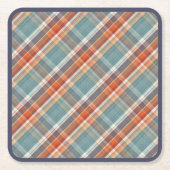 Modern Blauwgroen donkerblauw Oranje wit speldenkp Kartonnen Onderzetters (Voorkant)