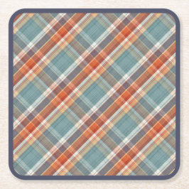 Modern Blauwgroen donkerblauw Oranje wit speldenkp Kartonnen Onderzetters