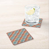 Modern Blauwgroen donkerblauw Oranje wit speldenkp Kartonnen Onderzetters (Insitu)