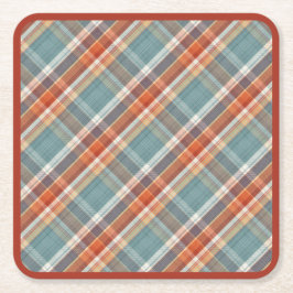 Modern Blauwgroen donkerblauw Oranje wit speldenkp Kartonnen Onderzetters