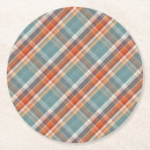 Modern Blauwgroen donkerblauw Oranje wit speldenkp Ronde Kartonnen Onderzetter (Voorkant)