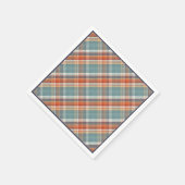 Modern Blauwgroen donkerblauw Oranje wit speldenkp Servet (Hoek)